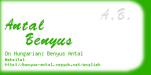 antal benyus business card